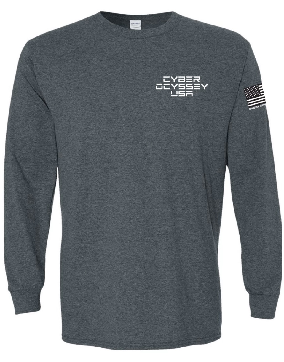 Long Sleeve Grey Shirt with Flag